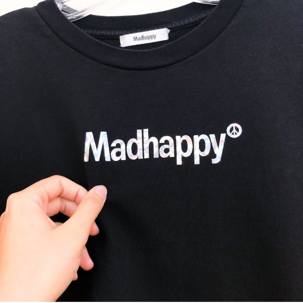 NWOT madhappy t shirt with metallic writing